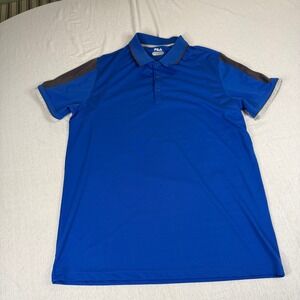 Fila Mens Golf Polo Shirt Blue Short Sleeve Performance Breathable‎ XL